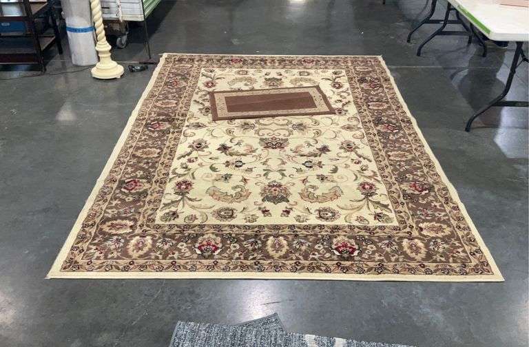 2 neutral color rugs, area rug and entryway rug, larger is 78x111