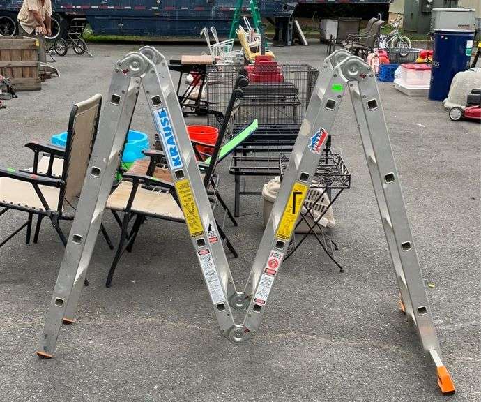 Krause metal multiadjustable ladder, highest standing level is 16