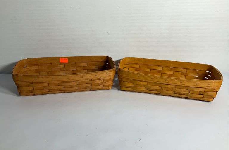 2 Longaberger baskets, 1990 and 1995, 14x8x4” Hash Auctions