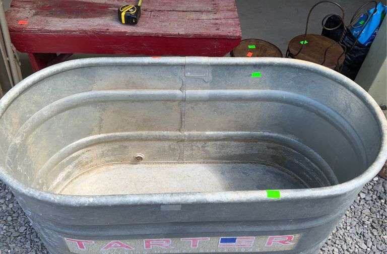 Tarter galvanized water trough, 100 gallon size Hash Auctions
