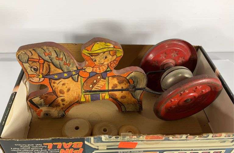 Gong bell horse rider pull toy. Hash Auctions