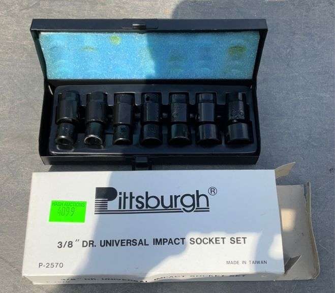 Pittsburgh Tools 3/8” Dr. Universal impact socket set, Hash Auctions