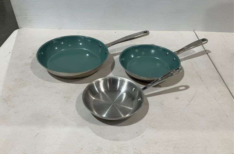 NuWave perfect green cookware skillets and AllClad skillet Hash Auctions