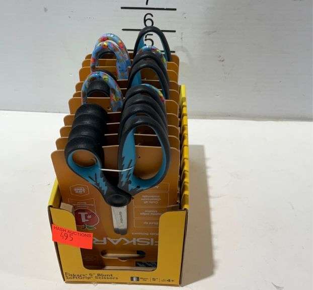 Box of Fiskars 5” blunt soft grip scissors Hash Auctions