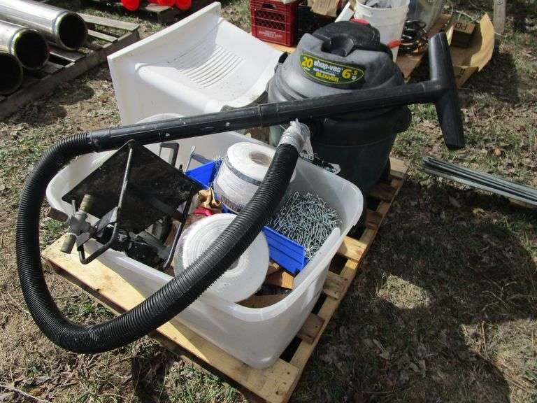 PALLET SHOP VAC, UTILITY SINK, MISC VALVES, DRAIN SLEEVE Heaverlo