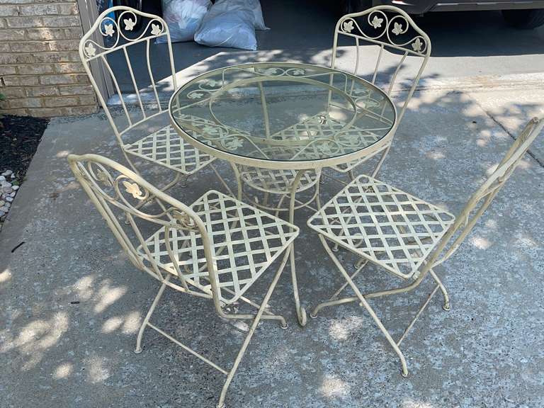 Vintage Ice Cream Table & Chairs Halfhill Auction Group