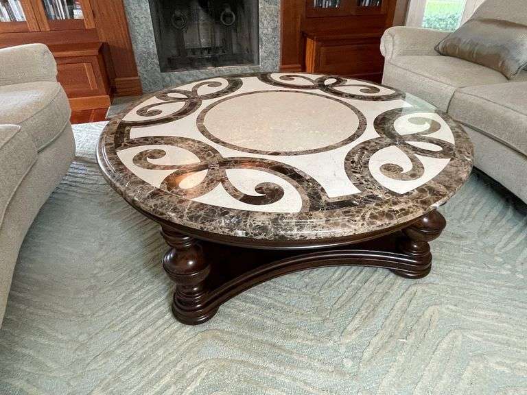 Thomasville Marble Topped Coffe Table Halfhill Auction Group