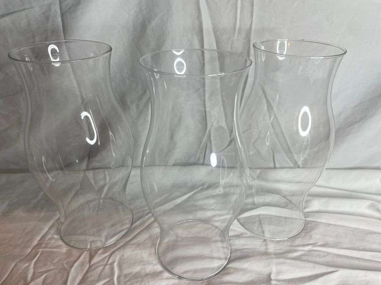 Large Glass Hurricanes Halfhill Auction Group