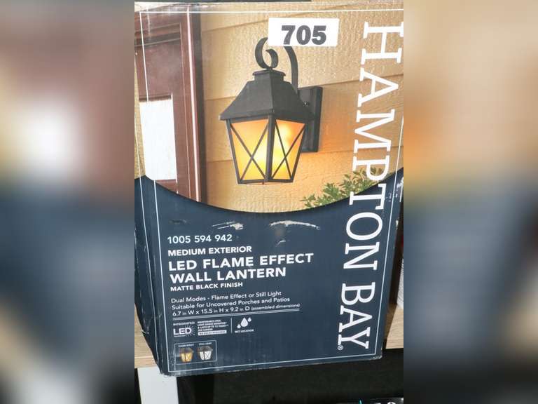 HAMPTON BAY 1LIGHT MIDNIGHT BLACK INTEGRATED LED OUTDOOR FLICKER FLAME