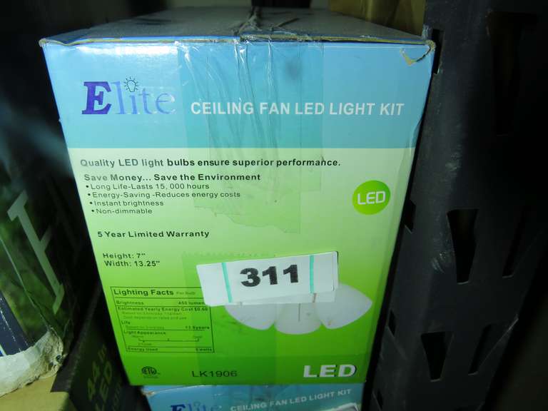 ELITE CEILING FAN LED LIGHT KIT Dallas Online Auction Company