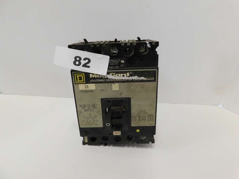 SQUARE D MAG GARD ADJUSTABLE INSTANTANEOUS TRIP CIRCUIT BREAKER 3A FAL36003IIM SERIES 2 3POLE