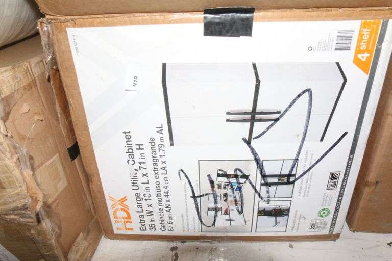 HDX EXTRA LARGE UTILITY 35"X 18"71" 4 SHELF DOUBLE DOORS GREY