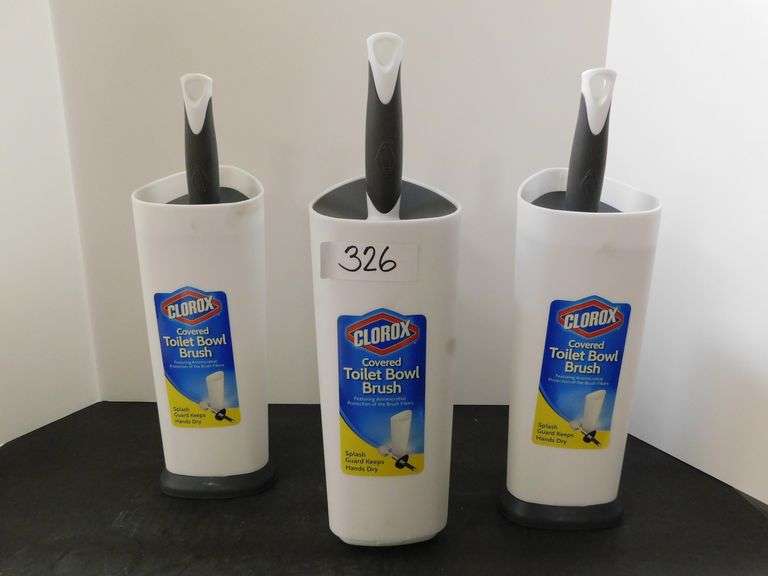 CLOROX COVERED TOILET BOWL BRUSH FEATURING ANTIMICROBIAL PROTECTION OF