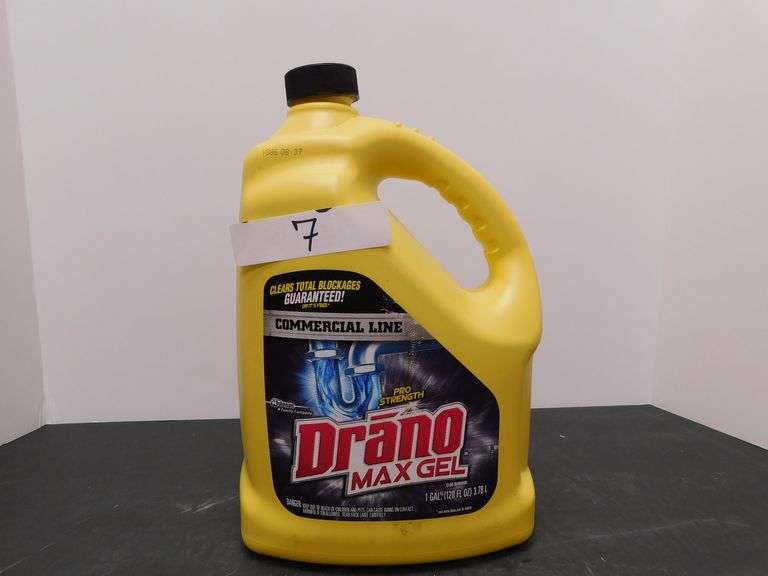 DRANO MAX GEL PRO STRENGTH COMMERCIAL LINE CLEARS TOTAL BLOCKAGES