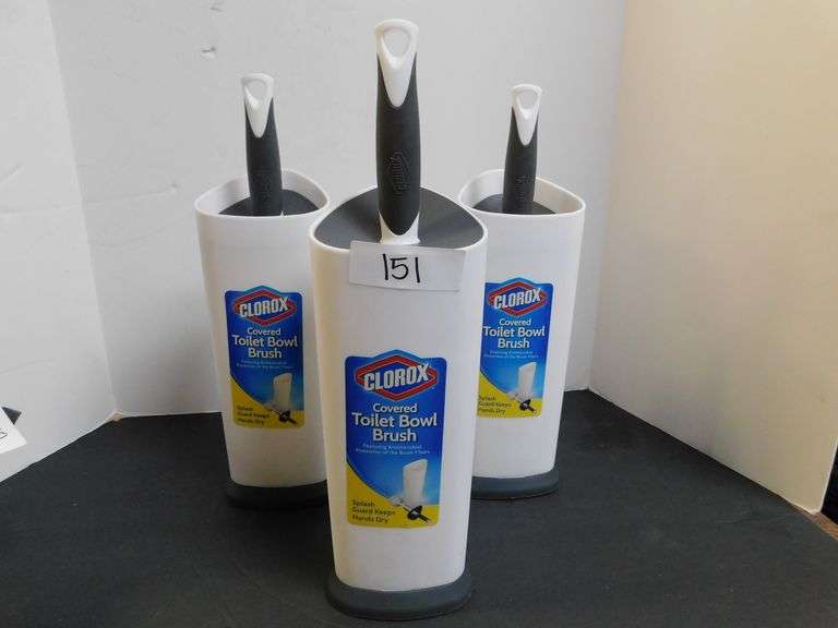 CLOROX COVERED TOILET BOWL BRUSH FEATURING ANTIMICROBIAL PROTECTION OF