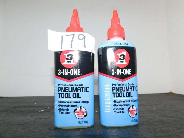 3 IN ONE PROFESSIONAL GRADE PNEUMATIC TOOL OIL 4 FL OZ CONTAINERS WITH