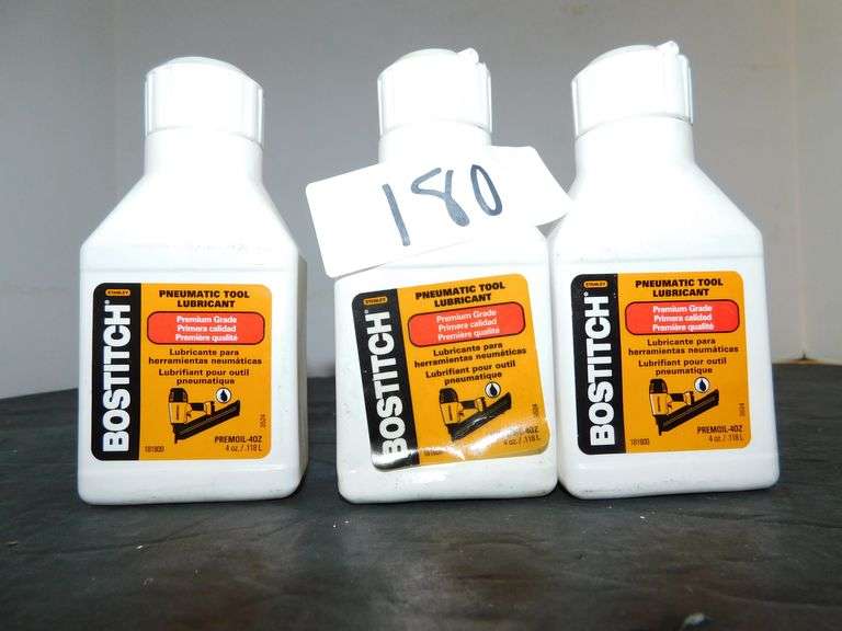 BOSTITCH PNEUMATIC TOOL LUBRICANT PREMIUM GRADE 4 OZ BOTTLES 181800
