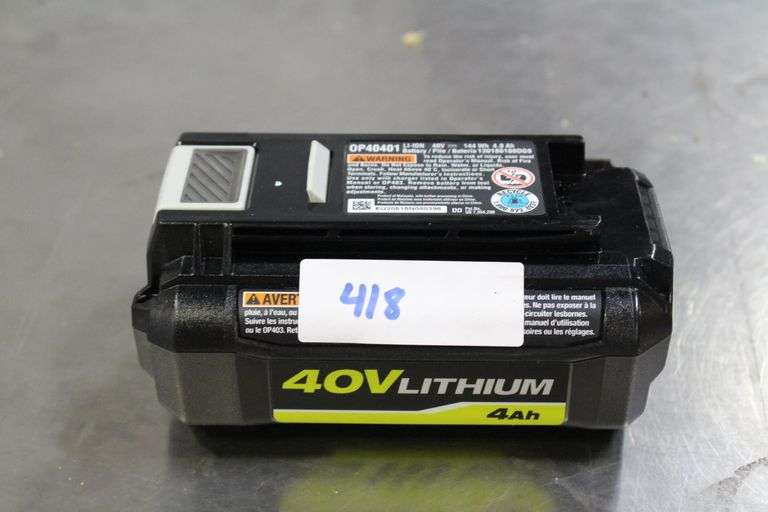Ryobi 40V 4Ah Battery Dallas Online Auction Company