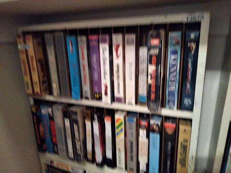 VHS TAPE SHELF NOT CONTENTS Dallas Online Auction Company vhs-tape-shelf-not-contents-dallas-online-auction-company