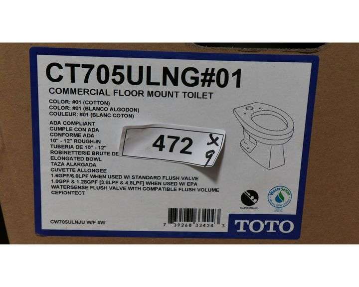 TOTO COMMERCIAL FLOOR MOUNT TOILET Dallas Online Auction Company