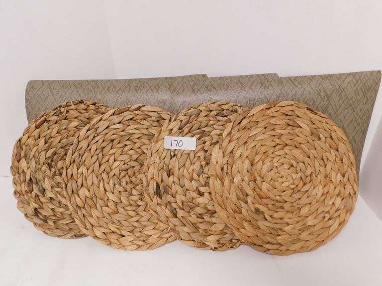 1' WICKER PLACEMATS SET OF 4 (3) DASCO TABLE TOPPERS EASY CARE VINYL