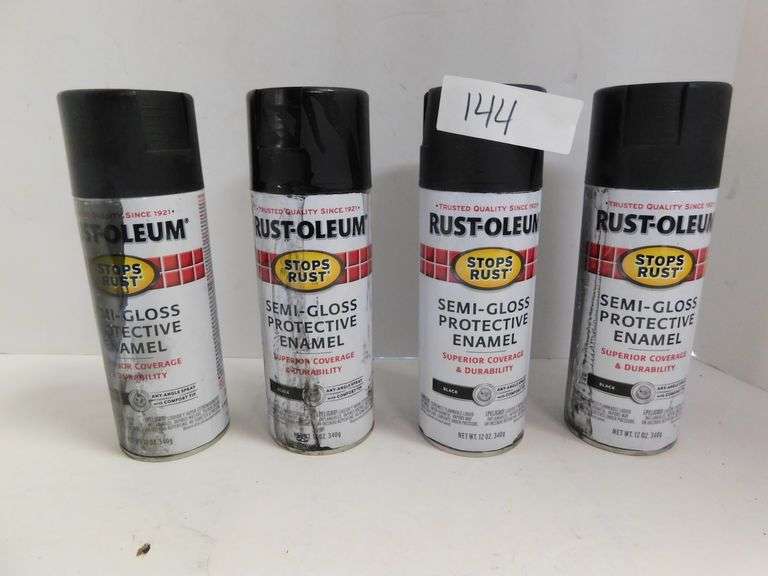RUSTOLEUM SEMIGLOSS PROTECTIVE ENAMEL SPRAY IN BLACK COLOR 12 OZ