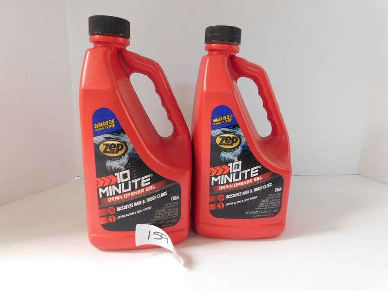 ZEP 10 MINUTE DRAIN OPENER GEL DISSOLVES HAIR AND TOUGH CLOGS 2 QT