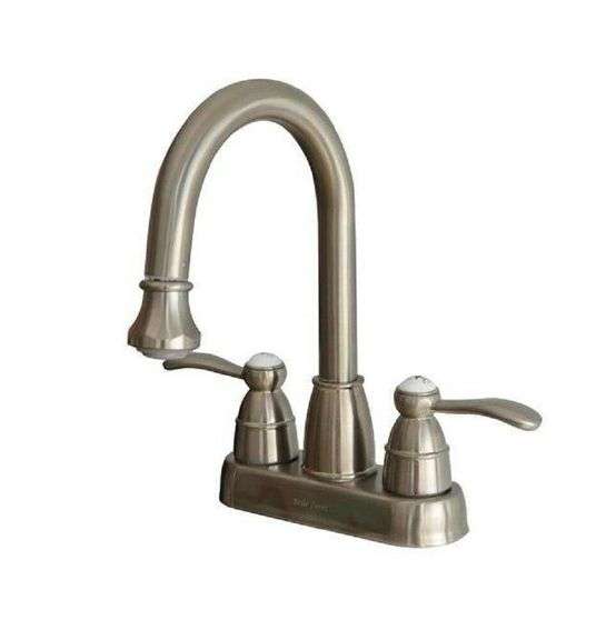 [Retail 149.99] 4 in. Centerset 2Handle HighArc Bathroom Faucet