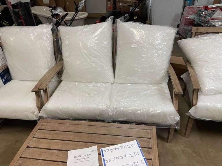 Hampton bay Geneva woven 4pc deep seating set bare model FRS6074STB