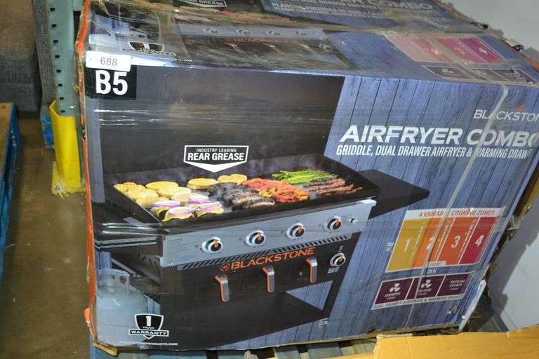 BLACKSTONE MODEL 1868 AIR FRYER COMBO GRIDDLE DUAL DRAWER AIR FRYER AND