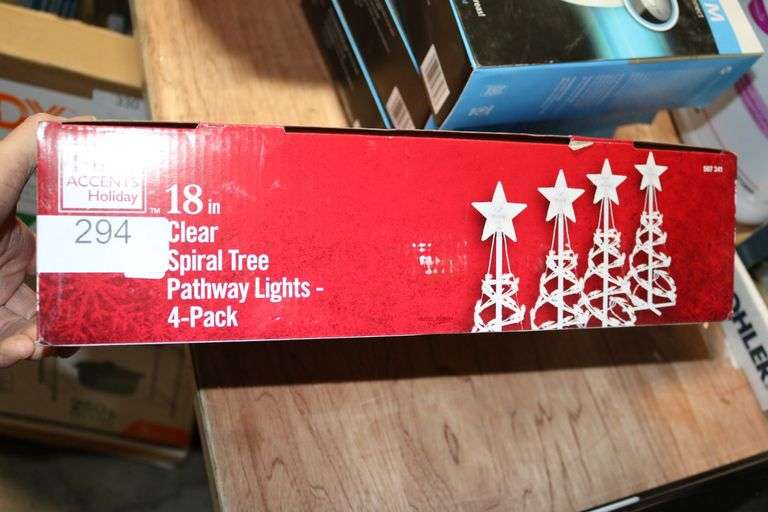 GIMME ACCENTS HOLIDAY 18IN CLEAR SPIRAL TREE PATHWAY LIGHTS 4PK