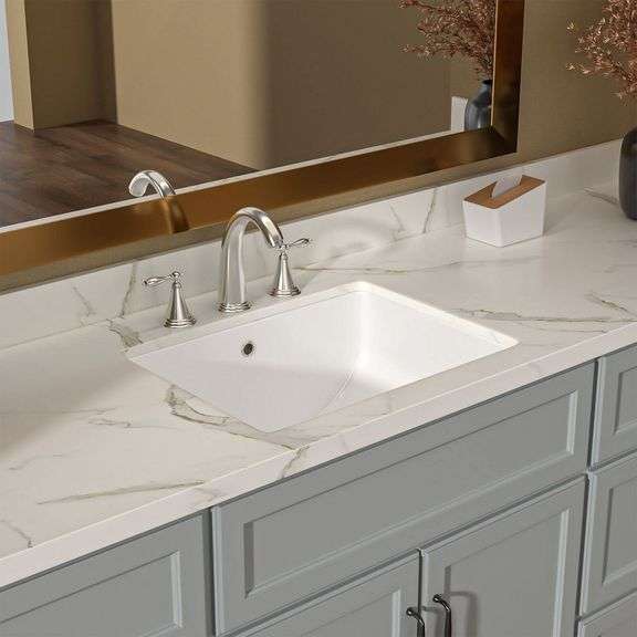 GLACIER BAY RECTANGLE UNDERMOUNT BATHROOM SINK IN WHITE Dallas Online
