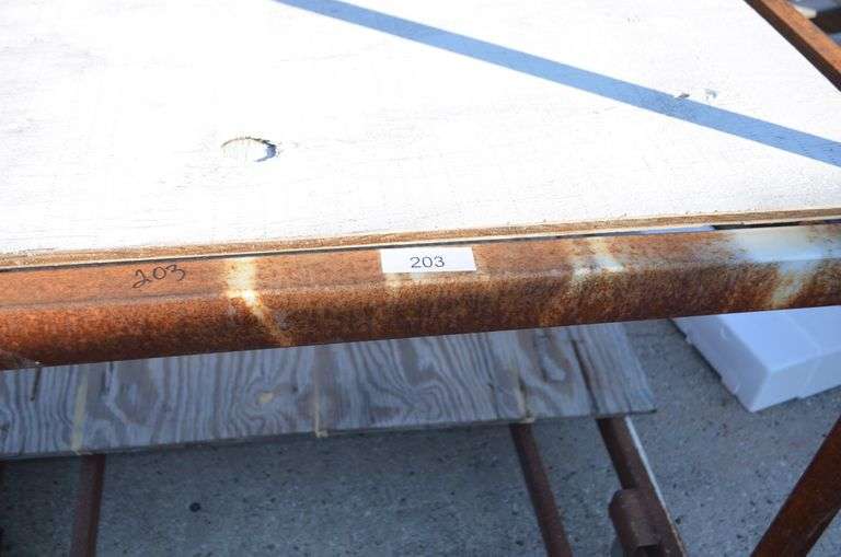 CAST IRON 3 TIER STORAGE SHELF ON CASTERS Dallas Online Auction Company