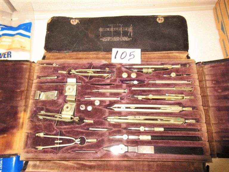 VINTAGE DRAWING COMPASS SET Dallas Online Auction Company