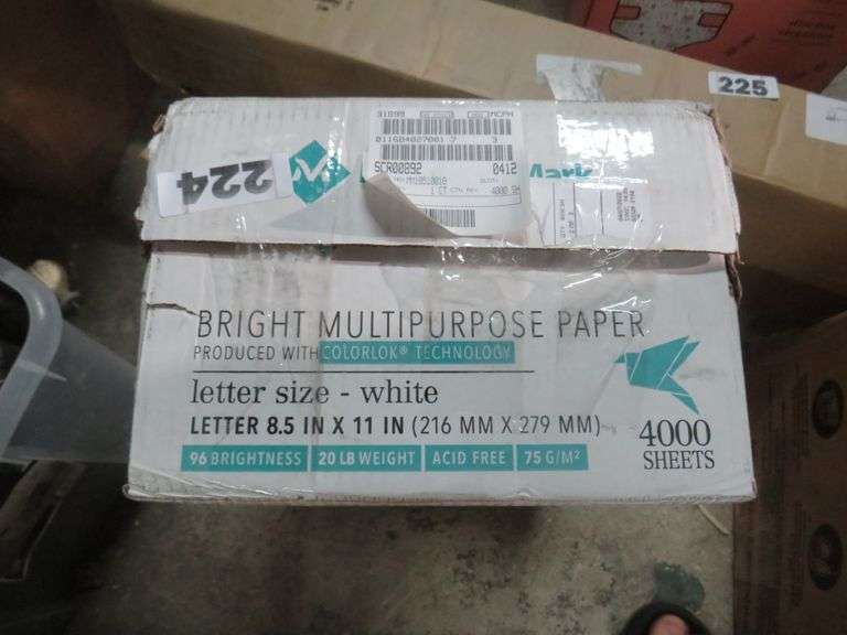 BRIGHT MULTIPURPOSE PAPER LETTER SIZE WHITE 8.5 IN X 11 IN 4000 SHEETS
