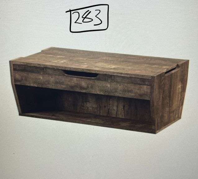 Furniture of America Edwards Rustic Wood Storage Coffee Table in