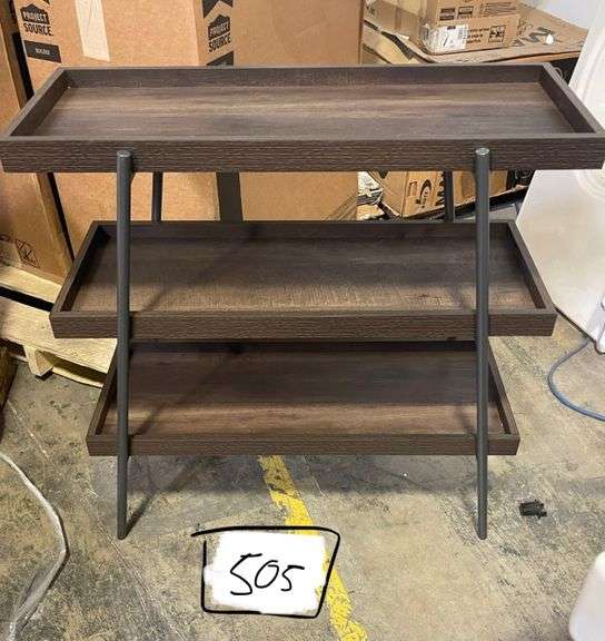 3 Tier Table Stand WoodMedium Tone [NEW SEALED] Dallas Online