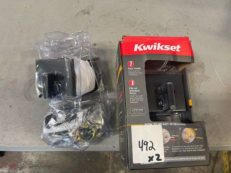 Kwikset Downtown Low Profile Matte Black Square Single Cylinder Contemporary Deadbolt with