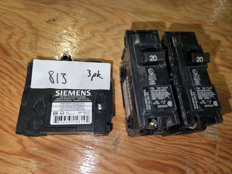 [3 pk] Siemens QP 20Amp SinglePole Circuit Breaker Dallas Online Auction Company