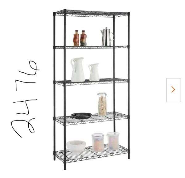 HDX 5Tier Black Wire Shelving Unit Dallas Online Auction Company