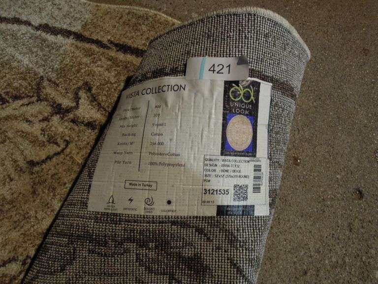 12' x 12' VISTA COLLECTION ROUND AREA RUG MADE IN TURKEY Dallas