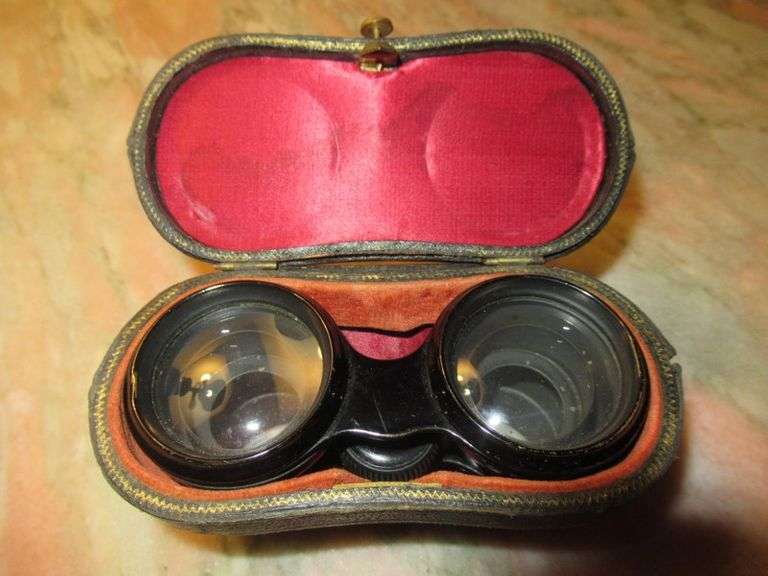 ANTIQUE OPERA GLASSES/BINOCULARS IN LEATHER CASE Dallas Online