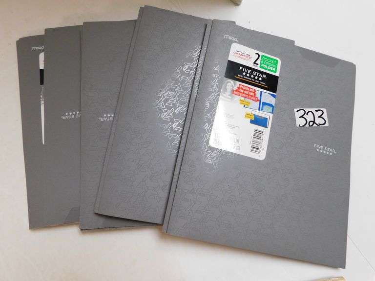 MEAD FIVE STAR 2POCKET AND PRONG GREY FOLDER X597 WITH LABEL AREA