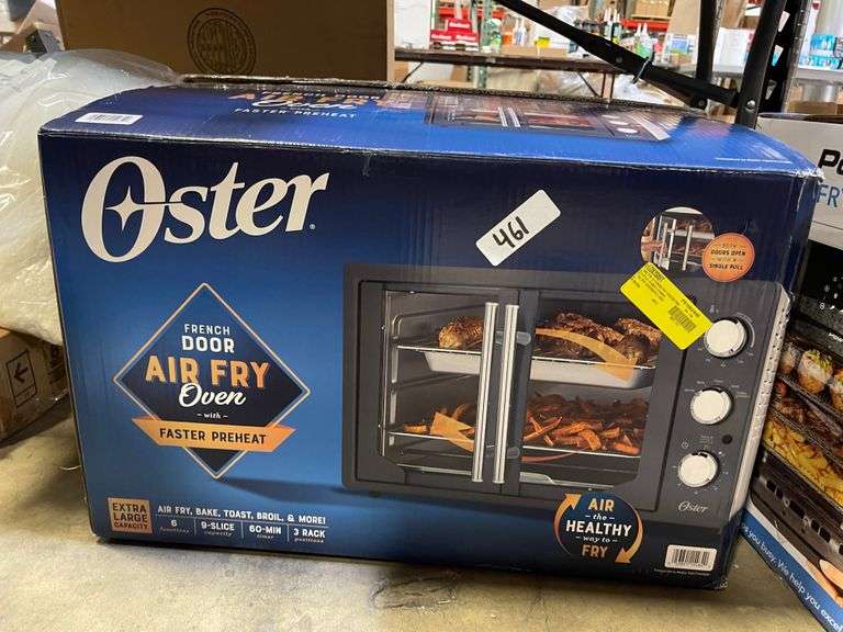 Oster 1700 W Dark Stainless Steel Manual French Door Air Fry Oven
