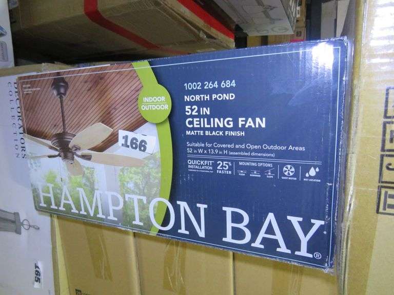 HAMPTON BAY 52 IN CEILING FAN MATTE BLACK FINISH Dallas Online