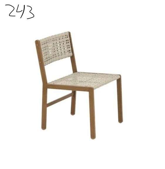 Hampton Bay Rocky Mount Woodgrain Stationary Metal Outdoor Dining Chair