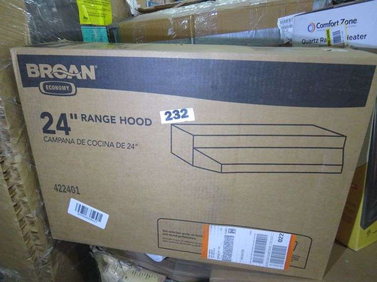 BROAN 24” RANGE HOOD WHITE Dallas Online Auction Company