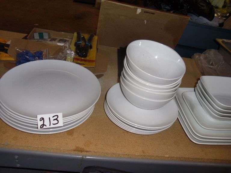 SET OF WHITE IKEA DISHES AS SHOWN Dallas Online Auction Company