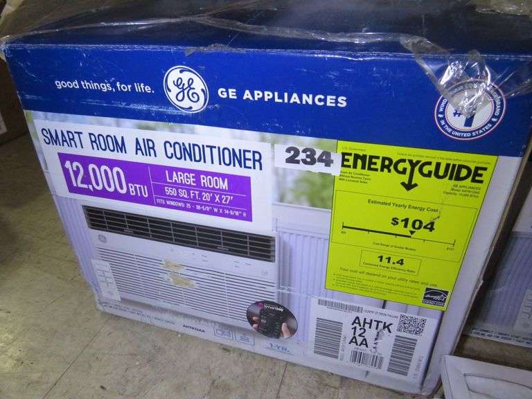 GE 12,000 BTU 115VOLT SMART WINDOW AIR CONDITIONER FOR 550 SQ FT ROOMS