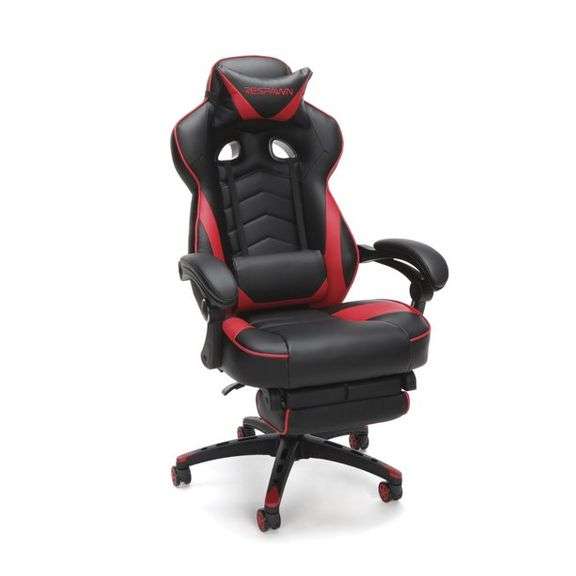 RESPAWN ERGONOMIC & LUMBAR SUPPORT SWIVEL GAMING CHAIR IN RED RETAILS